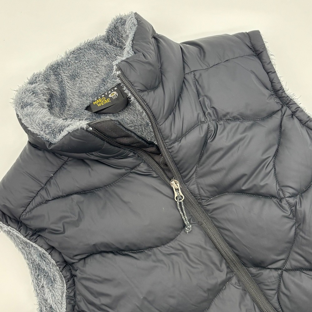 Mountain Hardwear Women's Puffer Vest Black Fleece Lined Down Insulated Size S/P